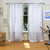 White with Gold  Tie Top  Sheer Sari Curtain / Drape / Panel  - Piece