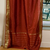 Rust  Tie Top  Sheer Sari Curtain / Drape / Panel  - Piece