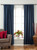 Navy Blue Rod Pocket  Velvet Curtain / Drape / Panel  - Piece
