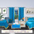 Turquoise  Tab Top  Sheer Sari Curtain / Drape / Panel  - Piece