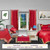 Fire Brick  Tab Top  Sheer Sari Curtain / Drape / Panel  - Piece