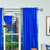 Blue Rod Pocket  Sheer Sari Curtain / Drape / Panel  - Piece