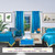 Turquoise Rod Pocket  Sheer Sari Curtain / Drape / Panel  - Piece