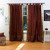 Brown  Tab Top  Sheer Sari Curtain / Drape / Panel  - Piece