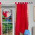 Maroon  Tab Top  Sheer Sari Curtain / Drape / Panel  - Piece
