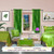 Forest Green Rod Pocket  Sheer Sari Curtain / Drape / Panel  - Piece