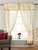 2 Lined Panels 2 Tiebacks-Gypsy Rod Pocket hand dyed sari Curtain window treatment with attached Beaded Valance for Bedroom, hallway, Living room, Door,bed canopy Cream 43W 84L
