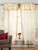2 Lined Panels 2 Tiebacks-Gypsy Rod Pocket hand dyed sari Curtain window treatment with attached Beaded Valance for Bedroom, hallway, Living room, Door,bed canopy Cream 43W 84L