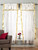 2 Lined Panels 2 Tiebacks-Gypsy Rod Pocket hand dyed sari Curtain window treatment with attached Beaded Valance for Bedroom, hallway, Living room, Door,bed canopy Cream 43W 84L