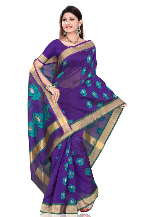 Blue Indian Sari Fabric