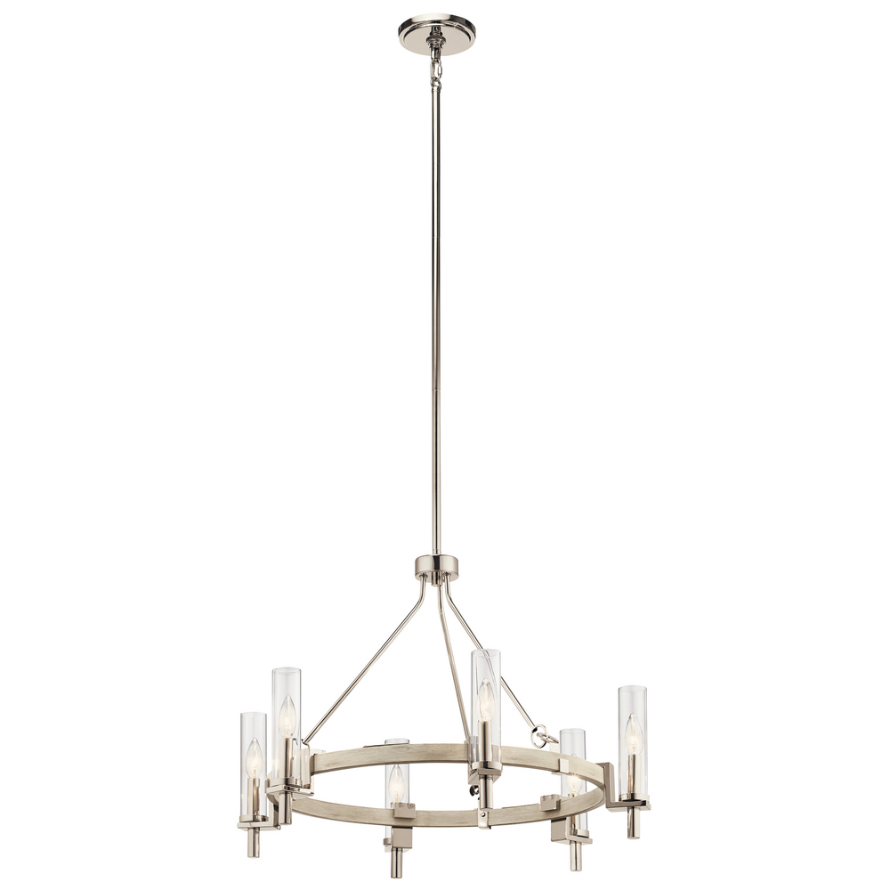 Kichler Telan 6-Light White Washed Wood Chandelier 44284WWW