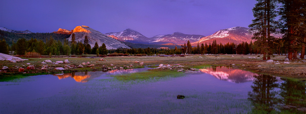 Panoramic - Sunset over Tuolumne Meadows