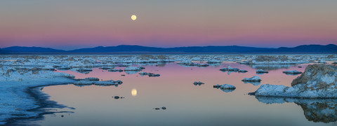 The Snow Moon Rising over Mono Lake