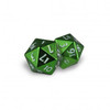 Heavy Metal D20 Dice - Emerald Frost