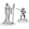 Critical Role Unpainted Miniatures - Human Wizard Female & Halfling Holy Warrior Female