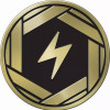 Yellow & Black Clear Oversized Lightning Symbol Coin