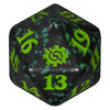 Magic Brothers' War Spindown Dice - Black  w/ Green