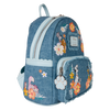 Disney: Dogs & Cats Floral Faux Denim Fringe Mini Backpack