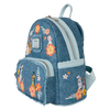 Disney: Dogs & Cats Floral Faux Denim Fringe Mini Backpack