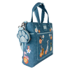 Disney: Dogs & Cats Floral Faux Denim Convertible Backpack & Tote Bag with Coin Bag