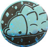 Black & Blue Sparkle Oversized Snom Coin