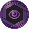 Purple & Black Clear Oversized Psychic Symbol Coin