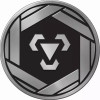 Grey & Black Clear Oversized Metal Symbol Coin