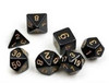 Polyhedral - 7 Die Set: Solid Black & Gold