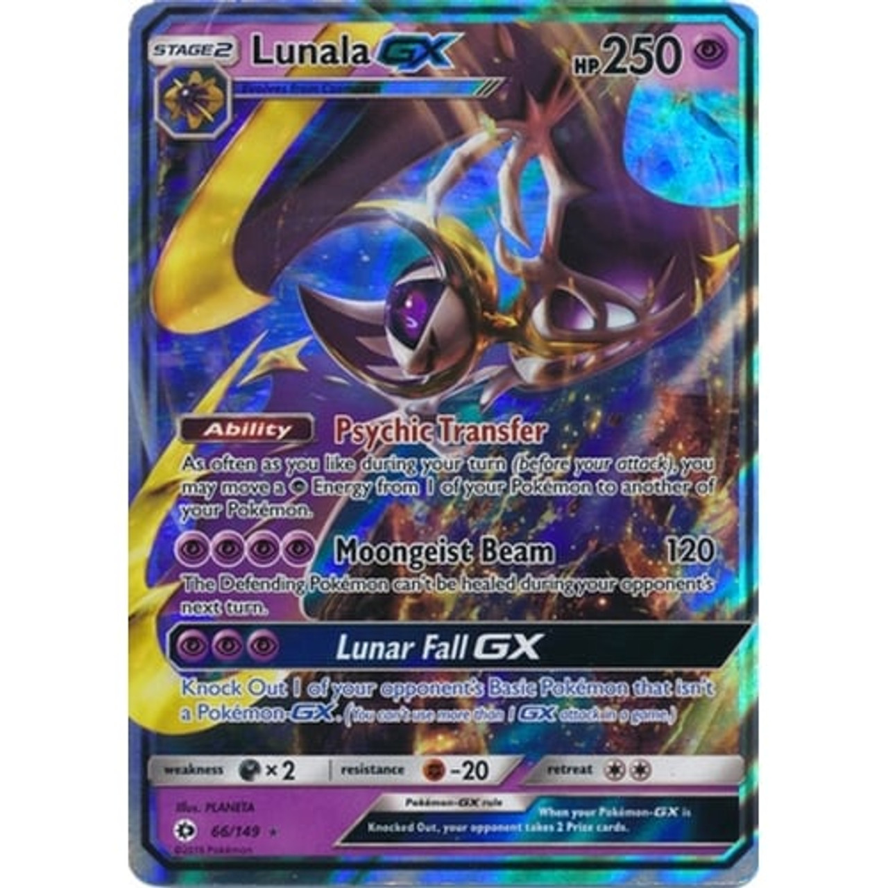  Lunala GX Full Art - Sun & Moon 141/149 : Toys & Games