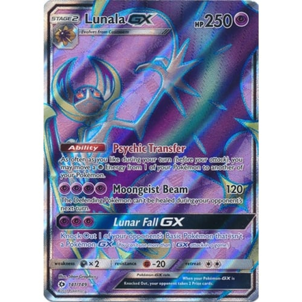 Lunala GX 66/149 - Ultra Rare Full Holo Sun & Moon Pokemon Card