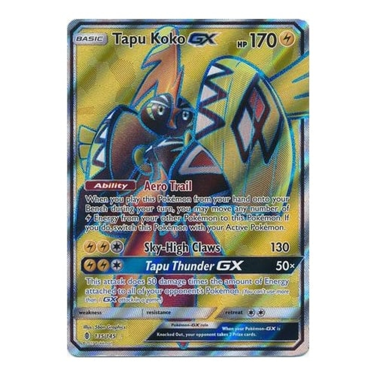 Tapu Koko GX - 47/145 Guardians Rising Ultra Rare Pokemon - NM