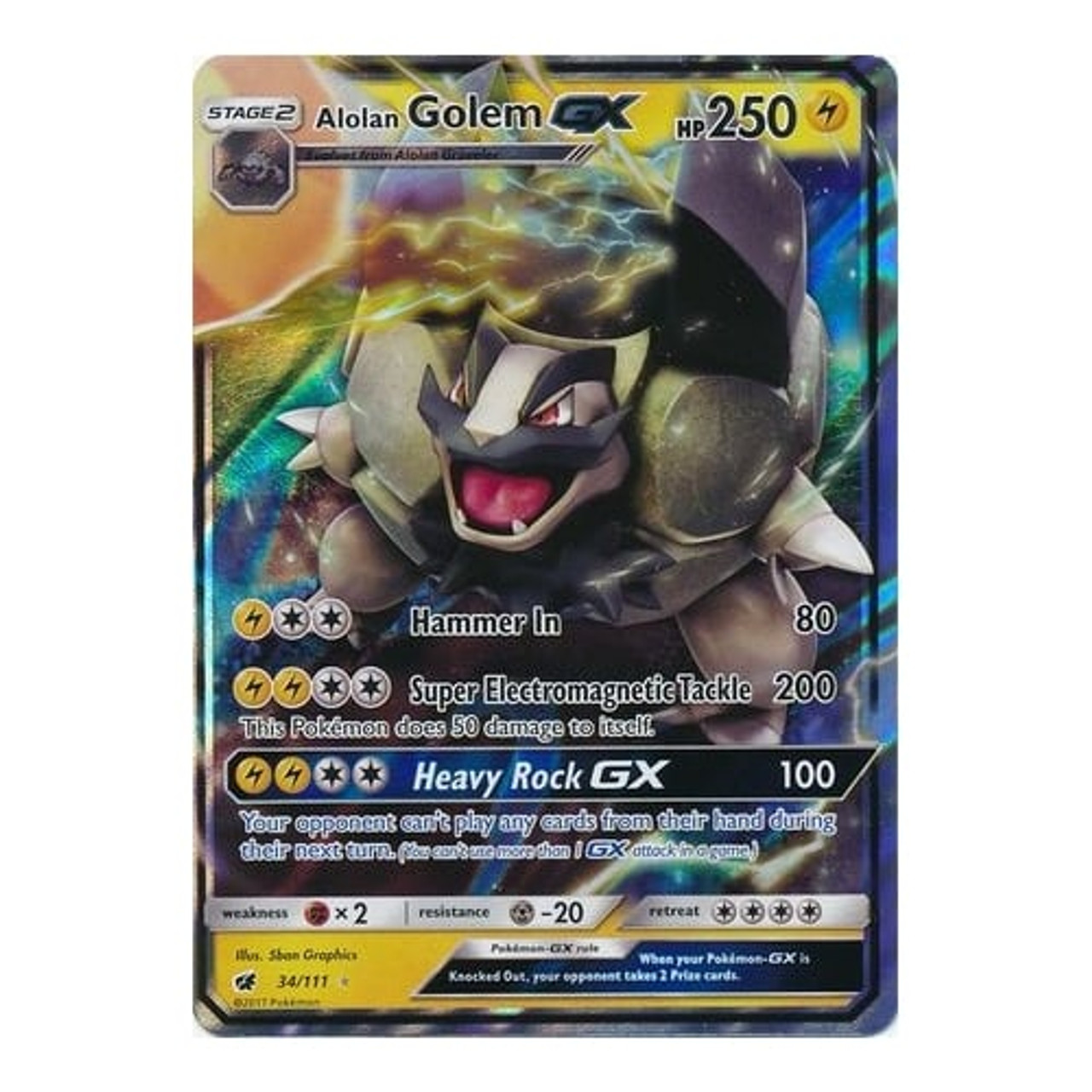 Golem de Alola-GX / Alolan Golem-GX (113/111), Busca de Cards