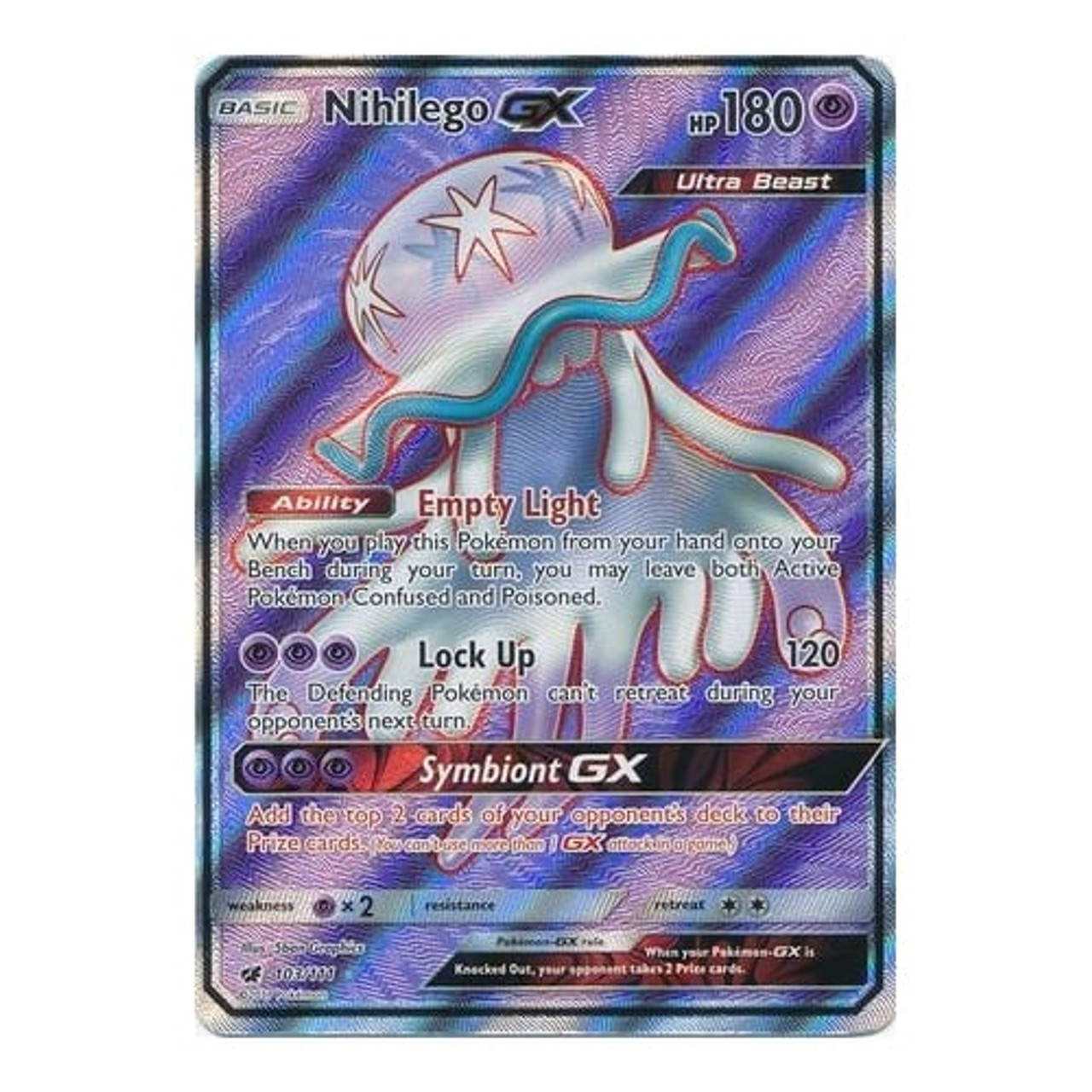 Pokemon Card Nihilego GX 103/111 Crimson Invasion Full