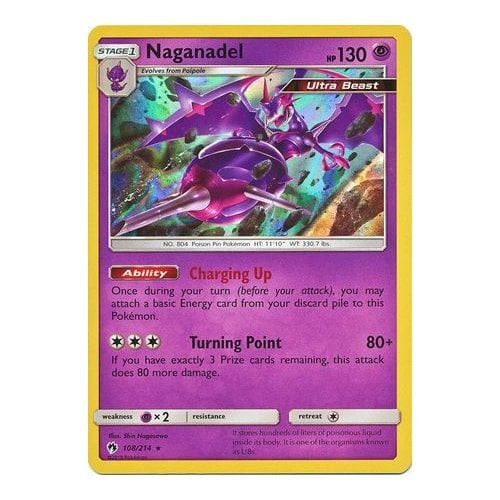 naganadel pokemon card SM Lost Thunder 108/214 (Holo) Stage 1 Pokemon Naganadel GX 160/236 Ultra Rare