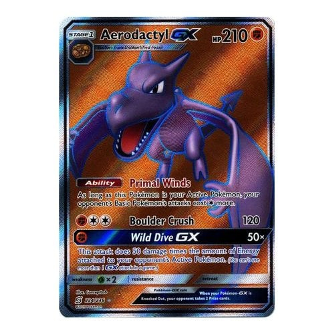 Aerodactyl GX - Unified Minds Pokémon card 224/236