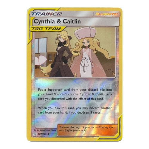 SM Cosmic Eclipse 189/236 Cynthia & Caitlin (Tag Team) (Reverse