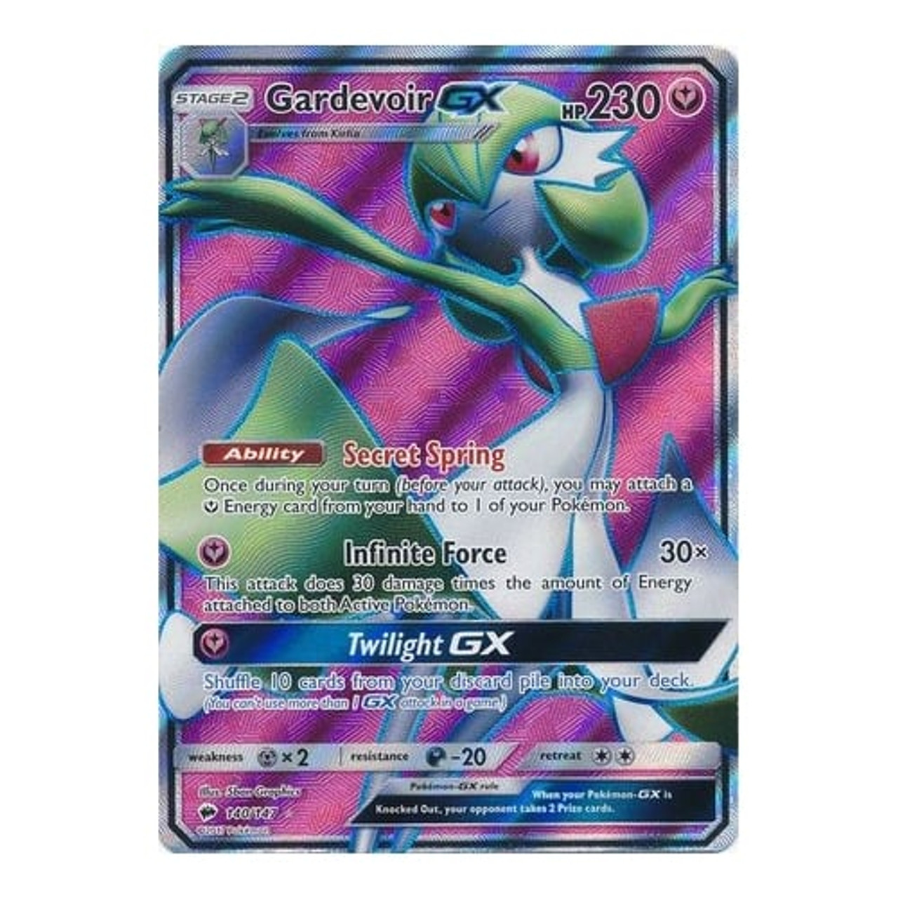 Gardevoir Gx World Champion ULTRA RARE 93/147 SM Burning Shadow Pokemon NM  Promo