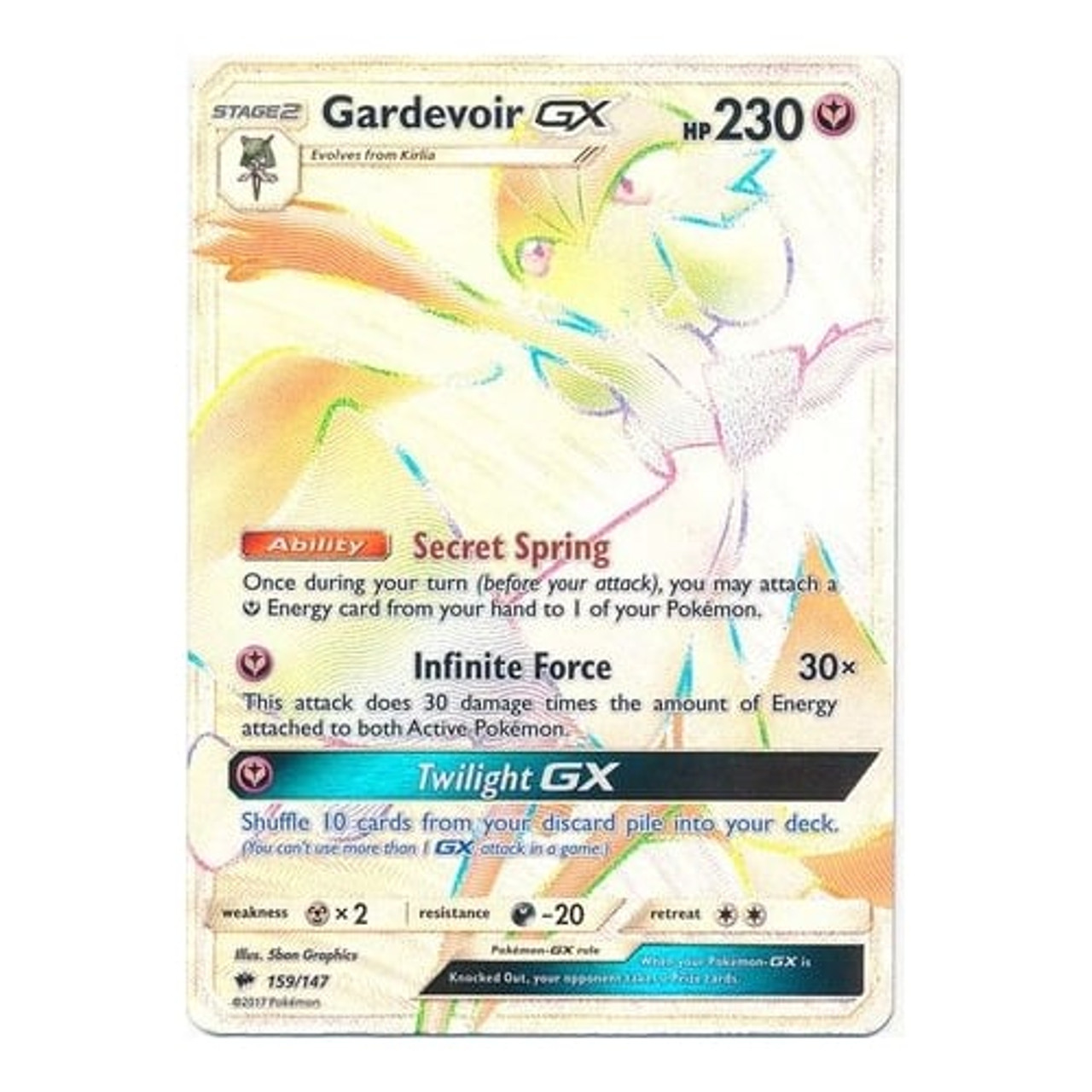 Free: Pokemon Gardevoir GX Full Art Secret Rare 159/147 - Cards