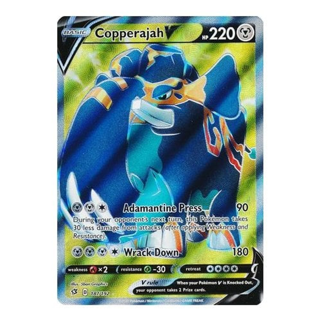  Copperajah Vmax 137/192 - Ultra Rare - Pokemon Sword and Shield  Rebel Clash : Toys & Games