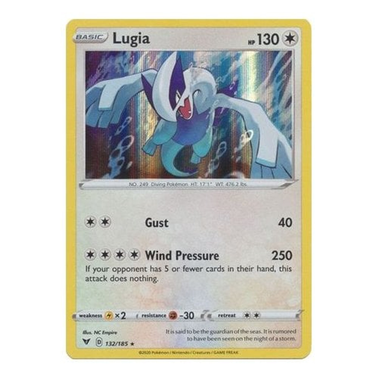 Pokemon - Lugia 132/185 - Vivid Voltage - Legendary - Holo Rare Card