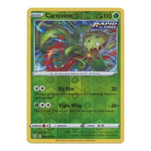 Battle Styles 009/163 Carnivine (Reverse Holo) | Magic Madhouse