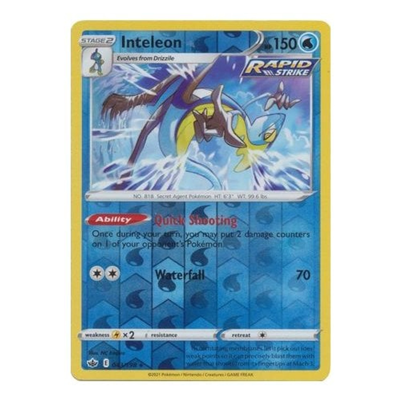 042/198 Drizzile Uncommon Reverse Holo Chilling Reign Pokemon TCG