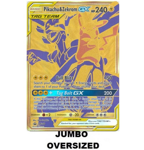 gold tag team pokemon cards - Pikachu & Zekrom GX - SM248 - cementing its place as a must 7PCS Metal Gold Plated Cards