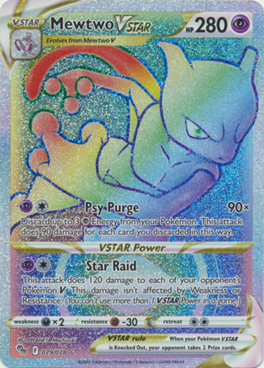  Mewtwo Vstar 086/078 - Pokemon Go - Gold Secret Rare Card :  Toys & Games