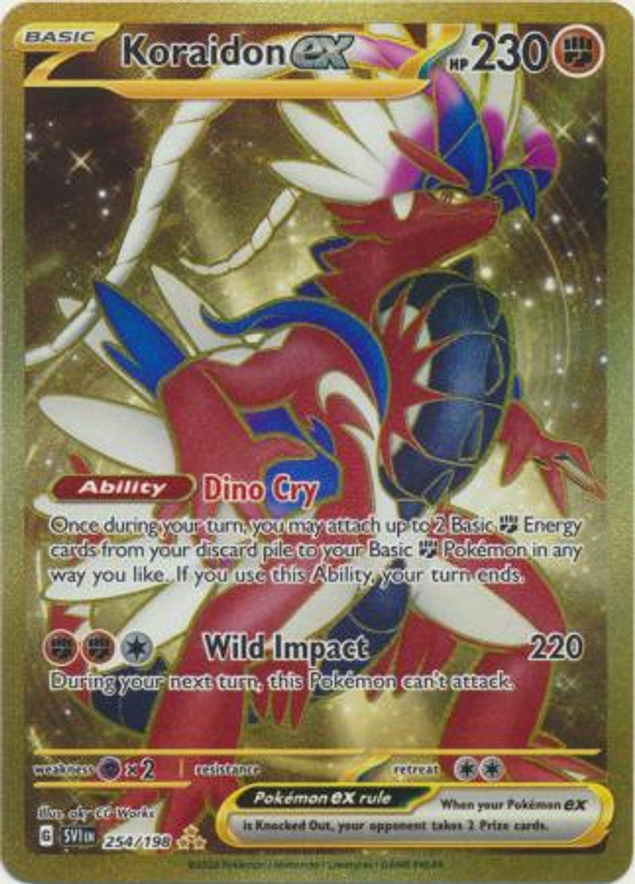 Mavin  Koraidon ex 254/198 Gold Secret Rare Scarlet and Violet Base set  Pokemon Card
