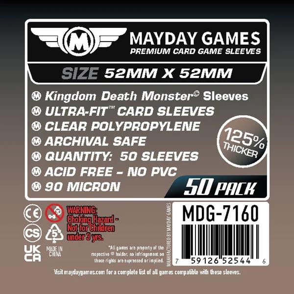 Mayday Clear Premium Card Sleeves 52mm x 52mm (50) — Bundle of 10 — Supplier catalogue image