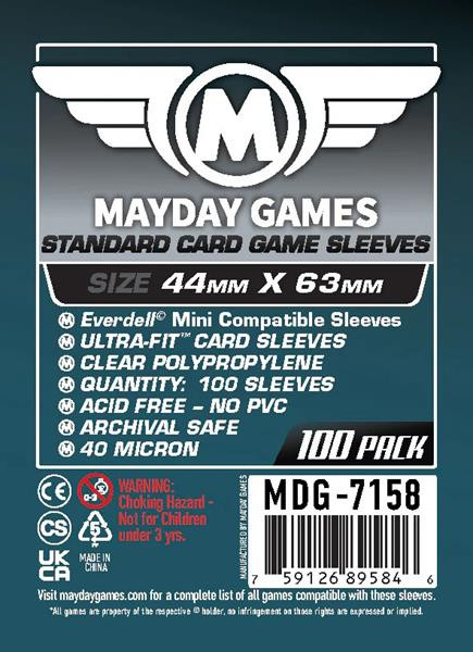 Mayday Clear Card Sleeves 44mm x 63mm (100) — Bundle of 10 — Supplier catalogue image