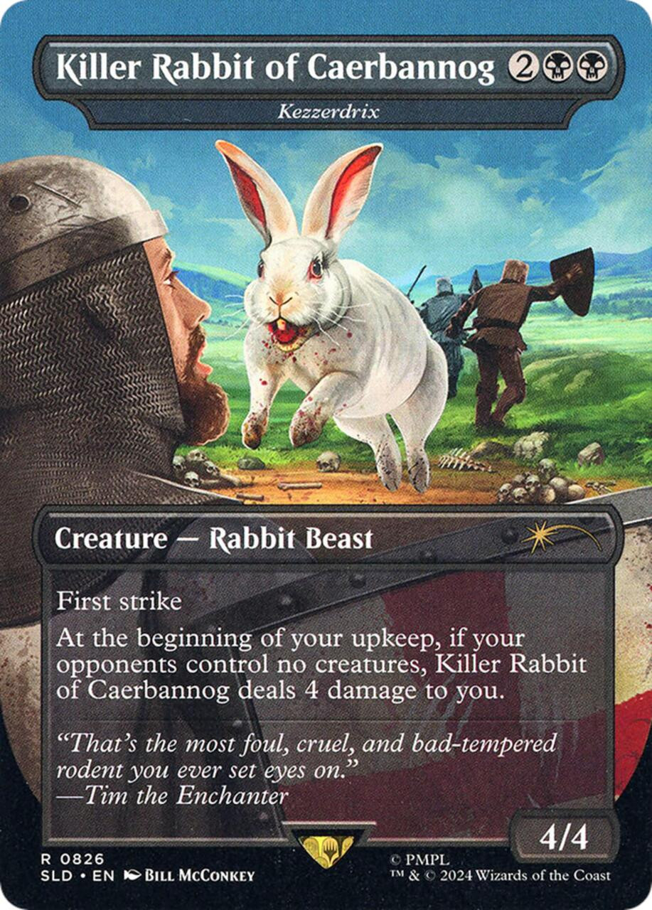 monty python and the holy grail mtg cards Kezzerdrix [Killer Rabbit of Caerbannog] (Secret Lair - Grail: Vol. 2) immortalized in Monty Python and the Holy Grail MTG Secret Lair: Secret LAIR