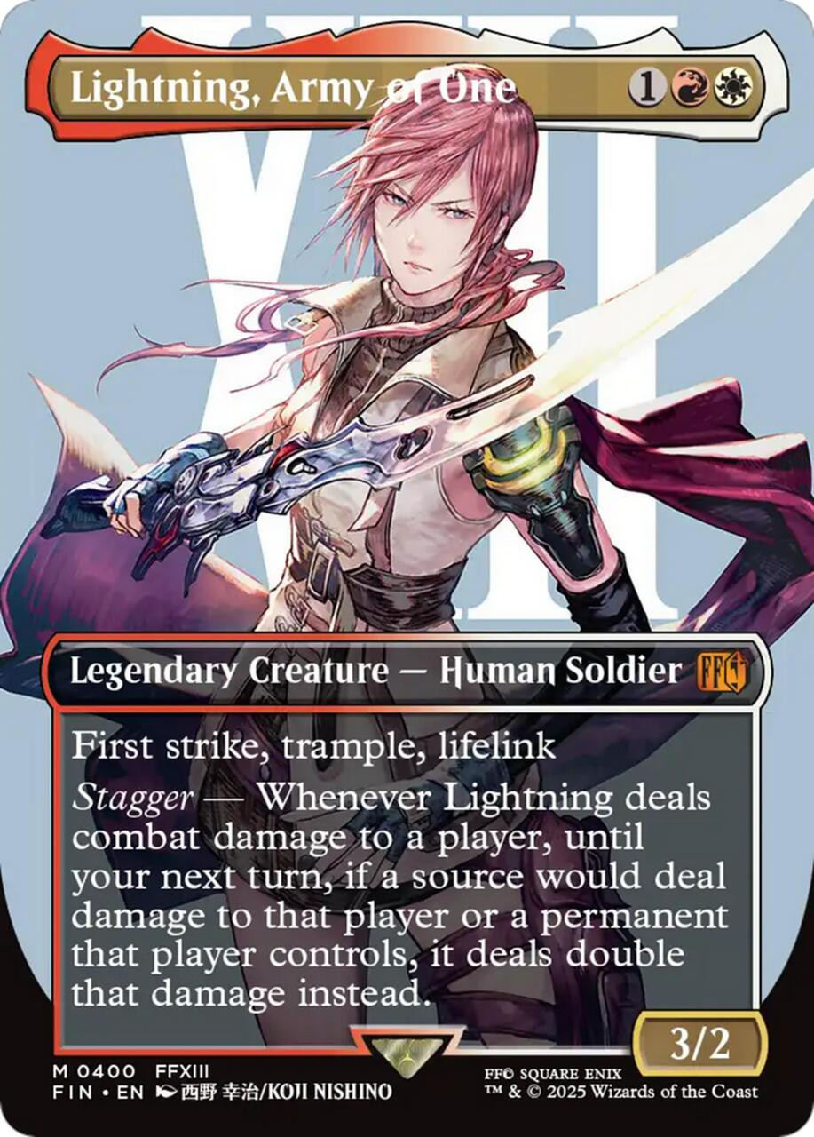 マジック：ザ・ギャザリング Lightning, Army of One (FFXIII)foil Lightning, Army of One (Borderless Character) (Foil) | Magic Madhouse