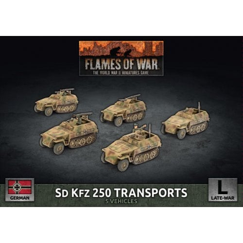 Flames of War - D-Day: German - SD KFZ 250 Transports (Plastic)